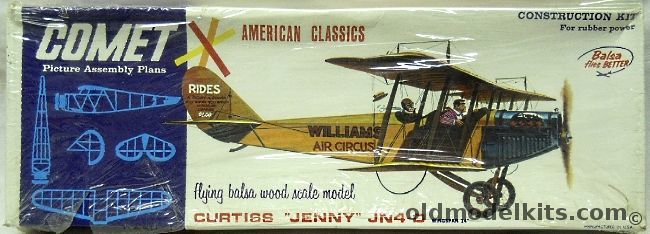 Comet Curtiss Jenny JN-4D - 24 inch Wingspan Flying Balsa Model Airplane, 3304-200 plastic model kit